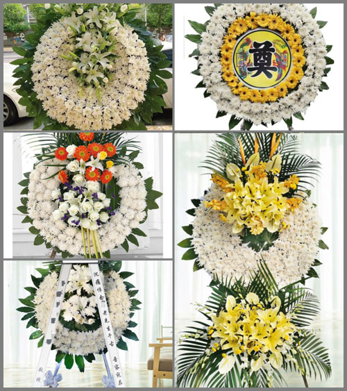 湖南邵阳洞口县竹市镇田心村花圈速递